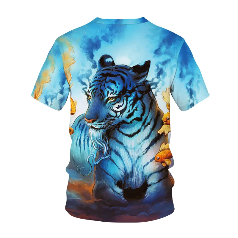 Funny Printing T-shirt Animal Tiger Cat 3D Printed Kids T Shirt  Fashion Casual Cartoons T-shirt Boys Girls Children\'s clothing