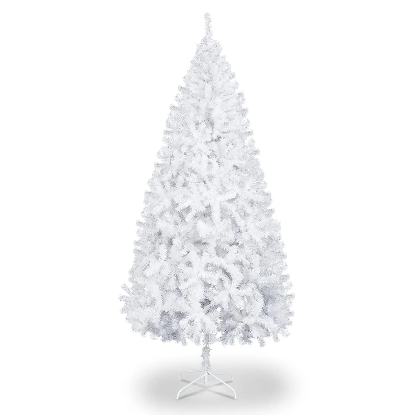 

6FT Unlit White Artificial Christmas Tree with 820 Tips & Sturdy Metal Stand - Hinged Pine Design