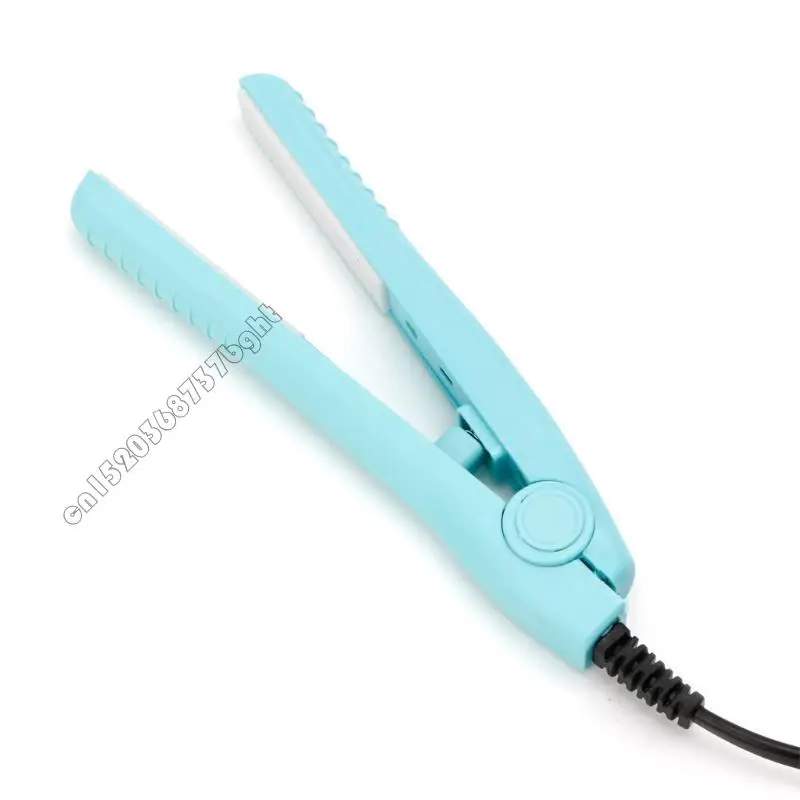 Новый горячий мини -портативный черно -розовый синий керамический железный выпрямитель.