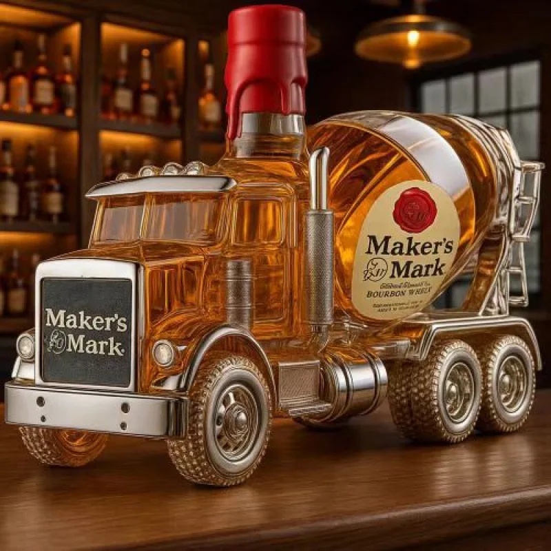 Unique Truck Shaped  Bourbon Whiskey Decanter Bar Decor & Collectible Gift