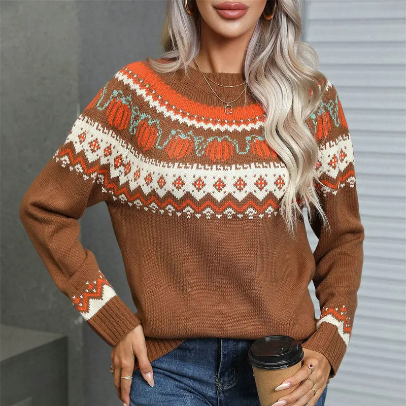 Women Casual Sweaters Christmas Knitwear Tops Female Long Sleeve Soft Warm Outerwear O Neck 2024 Autumn Winter Streetwear