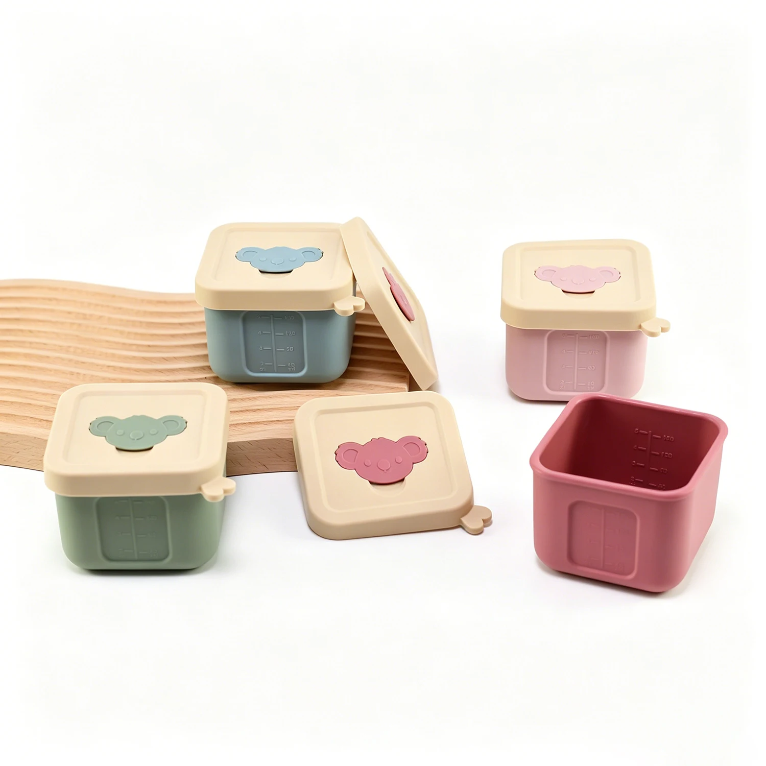 Silicone Baby Food Storage Containers,Reusable Small Snack Containers Freezer Storage with Airtight Lids Leak Proof