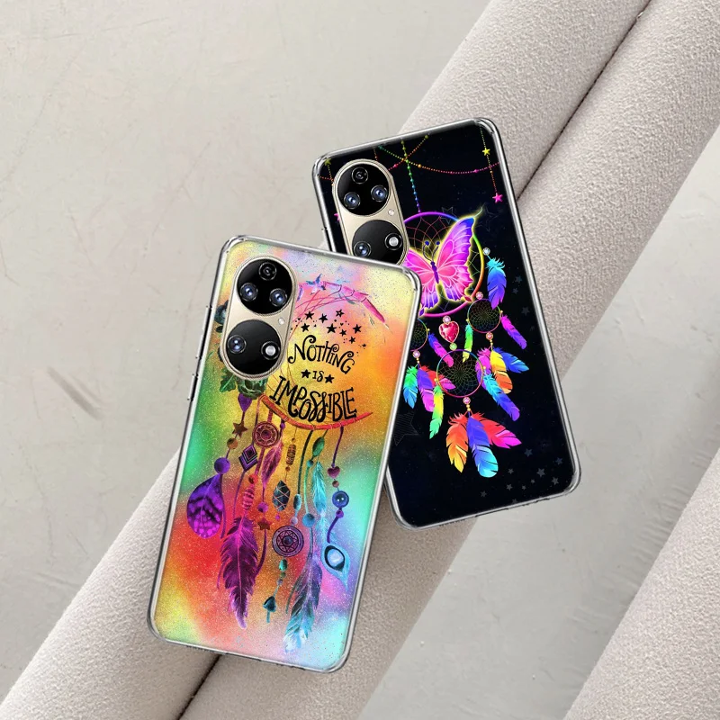 Advanced Rainbow Dream Catcher Phone Case For Huawei P50 Pro P40 P30 Lite P20 P10 Mate 40 Pro 30 20 Lite 10 Cover Shell Coque