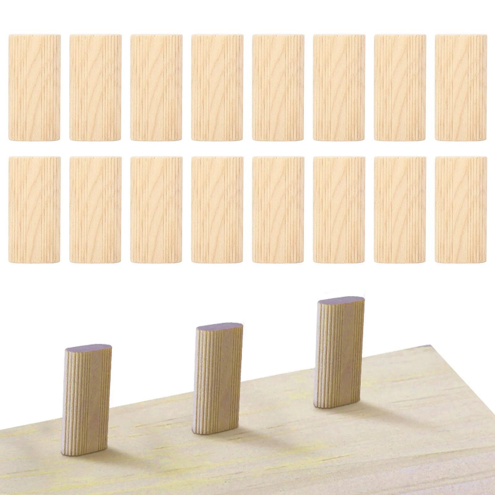 

ZK20 50 Pcs Wood Dowel 10x50mm Solid Beech Wood Tenon Insertion Block for Woodworking Furniture Splicing