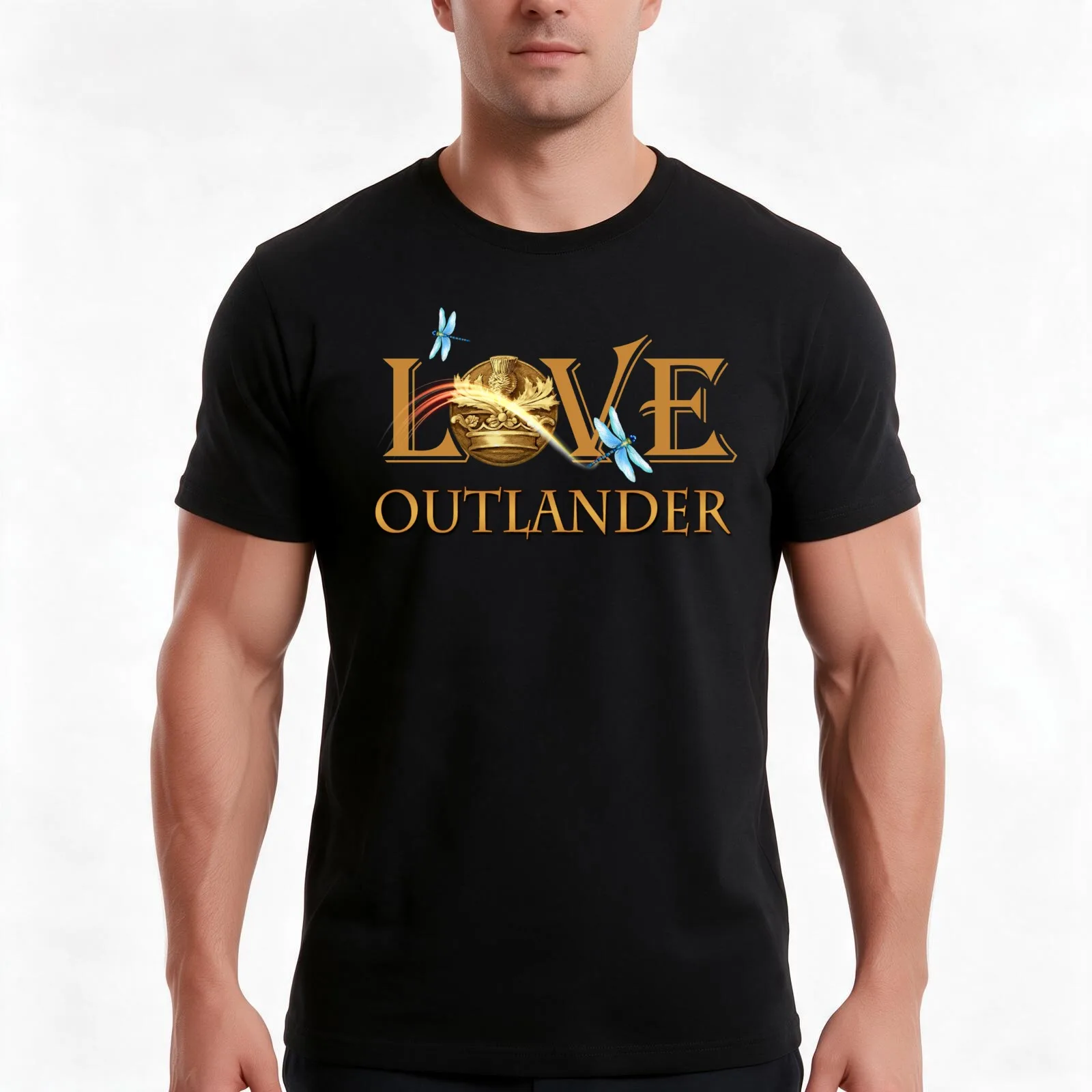 I Love Outlander T-Shirt Summer Casual Cotton Tee Oversized Streetwear Tops Vintage Graphic Print Loose Fit Short Sleeve