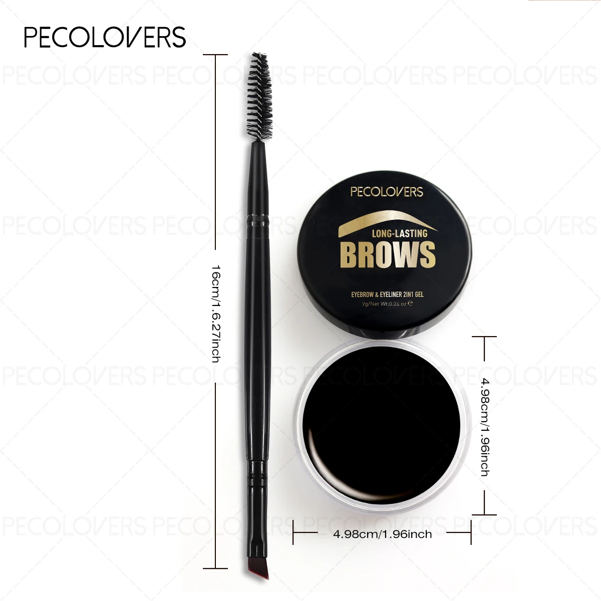 قطعة واحدة من لون الحواجب المقاوم للماء وكحل الحواجب - مع فرشاة، حواجب برية طبيعية، ناعمة حريرية، هدية مثالية لعيد الميلاد #4
