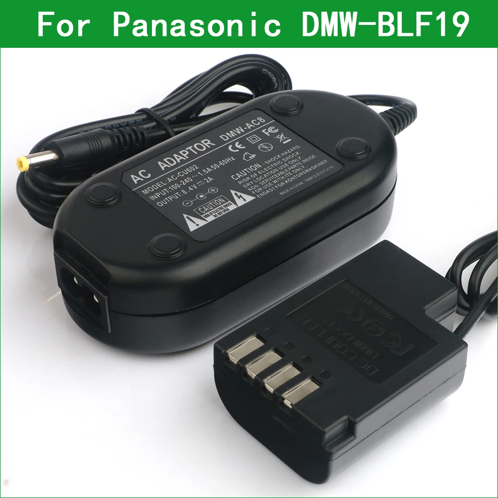 

DMW-AC8 DCC12 DMW-BLF19 Dummy Battery AC Power Supply Adapter DC Coupler kit for Panasonic DC-GH5S DC-GH5 II DC-GH5M2 DC-G9