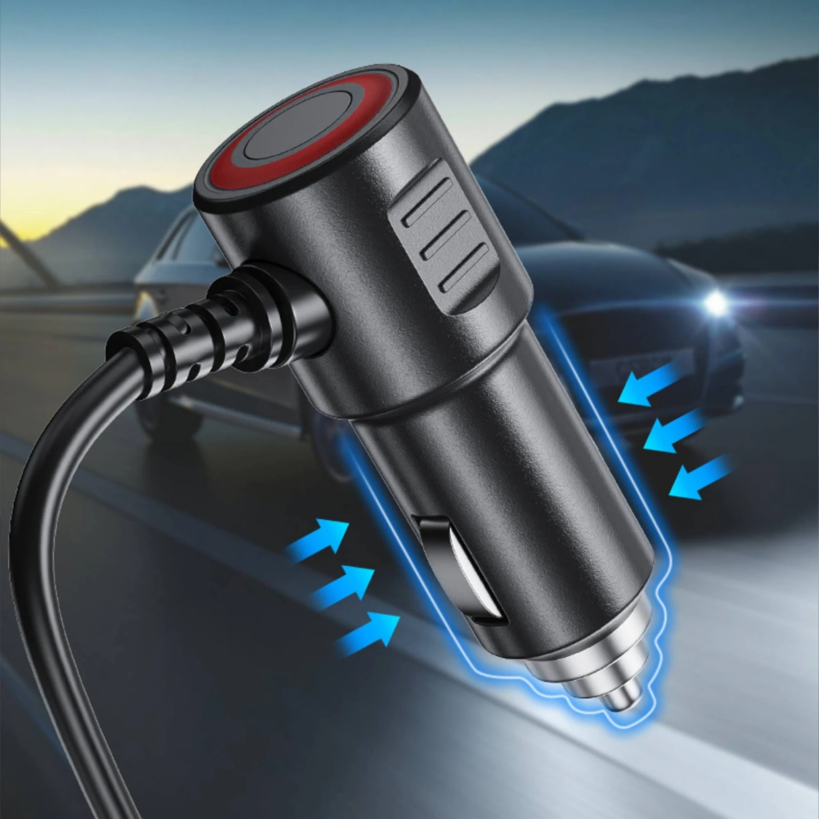 Expansion Socket Digital Car Charger with Voltage Display Multi-Port Charging Hub Compatible Power Adapter Safe