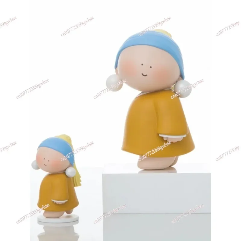 The Flute Boys Van Gogh Mona Lisa The Girl with The Pearl Home Room Easter Decoration Accessories Figurines Interior Ornaments