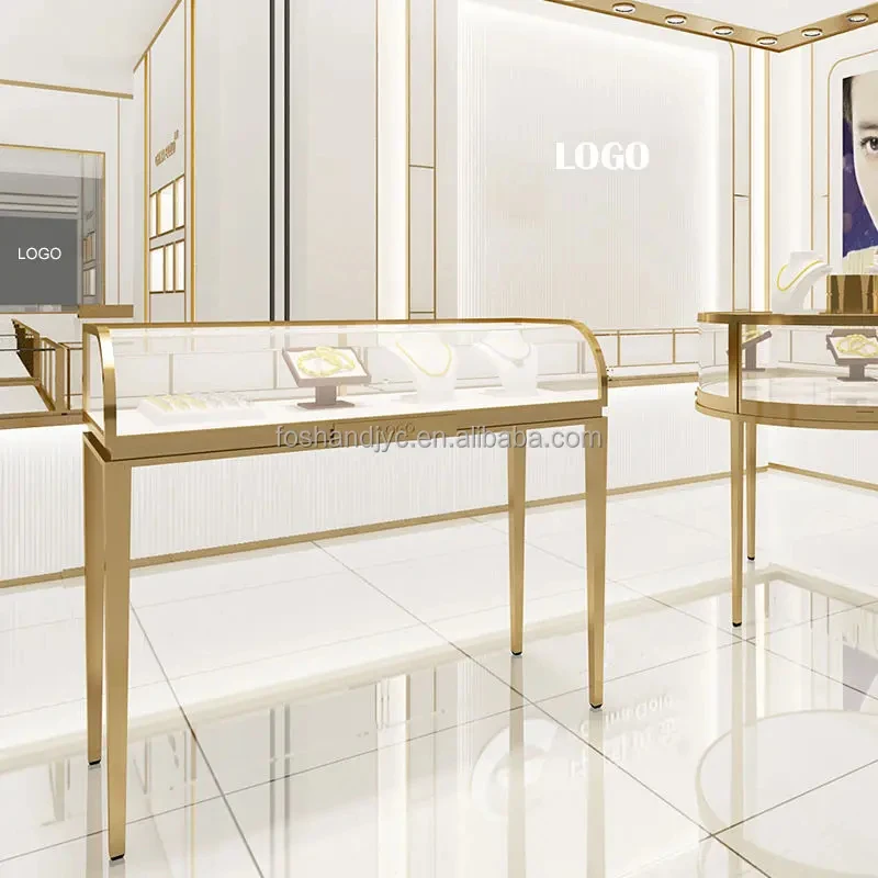 

Customize.All-round Customization Jewelry Display Rack Tempered Glass Necklace Display Stand Jewellery Display Stands Sale