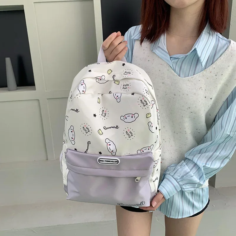 Sanrio tas sekolah siswa Cinnamoroll Babycinnamroll baru tas ransel kartun lucu kapasitas besar bantalan bahu ringan tahan air