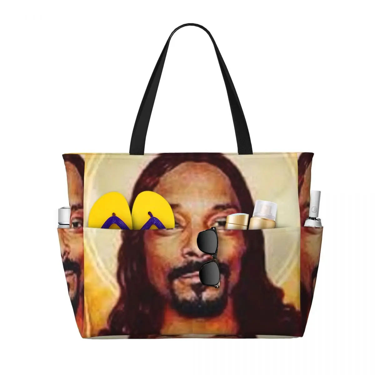 سنوب دوج يذهب يسوع حقيبة حمل على الشاطئ حقيبة رياضية رياضة اليوغا واق من المطر حقيبة حمل كبيرة للنساء حقيبة سفر حقيبة اللياقة البدنية