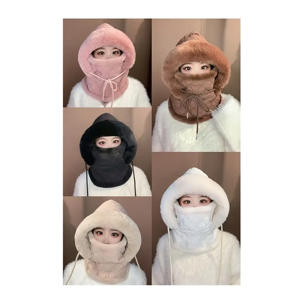 

Fashion Winter Balaclava Hat Cold-proof Windproof Beanies Cap Thickened Keep Warm Ear Protection Hat for Women Girls
