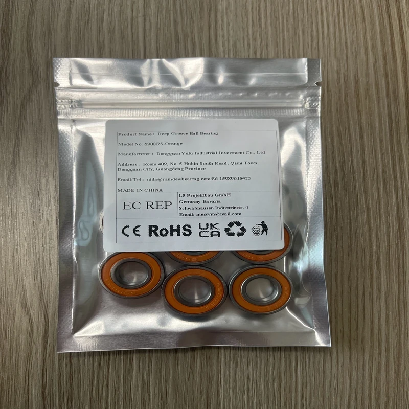 Miniature Deep Groove Ball Bearing with Orange Rubber Sealed 10PCS 6900 RS 6900-2RS High Quality 10x22x6 mm ABEC-7 625 695 2RS