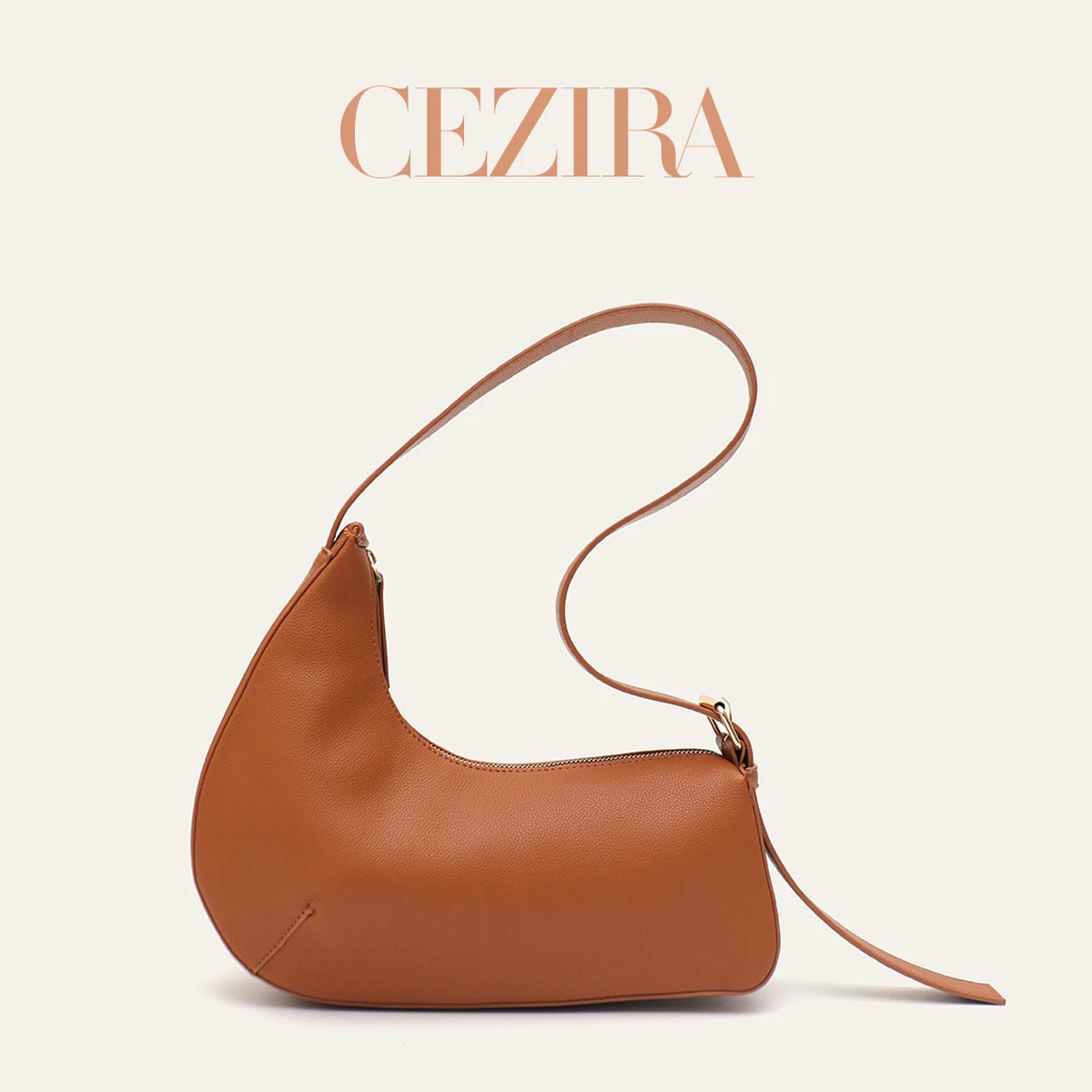 CR Minimalist Novelty Shaped Underarm Shoulder Bag For Women Soft PU Leather Crossbody Purse Luxury Handbag For Commute Daily