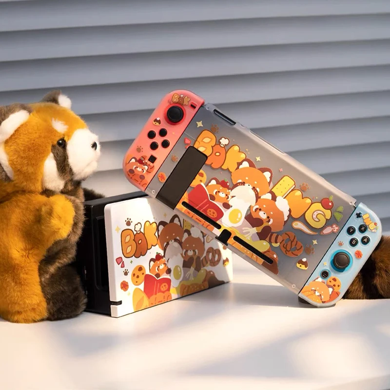 

Cute Bear Case for Nintendo Switch OLED Game Console and Joy-Con Shock-Absorption and Anti-Scratch Hard PC Cover NS Switch Shell