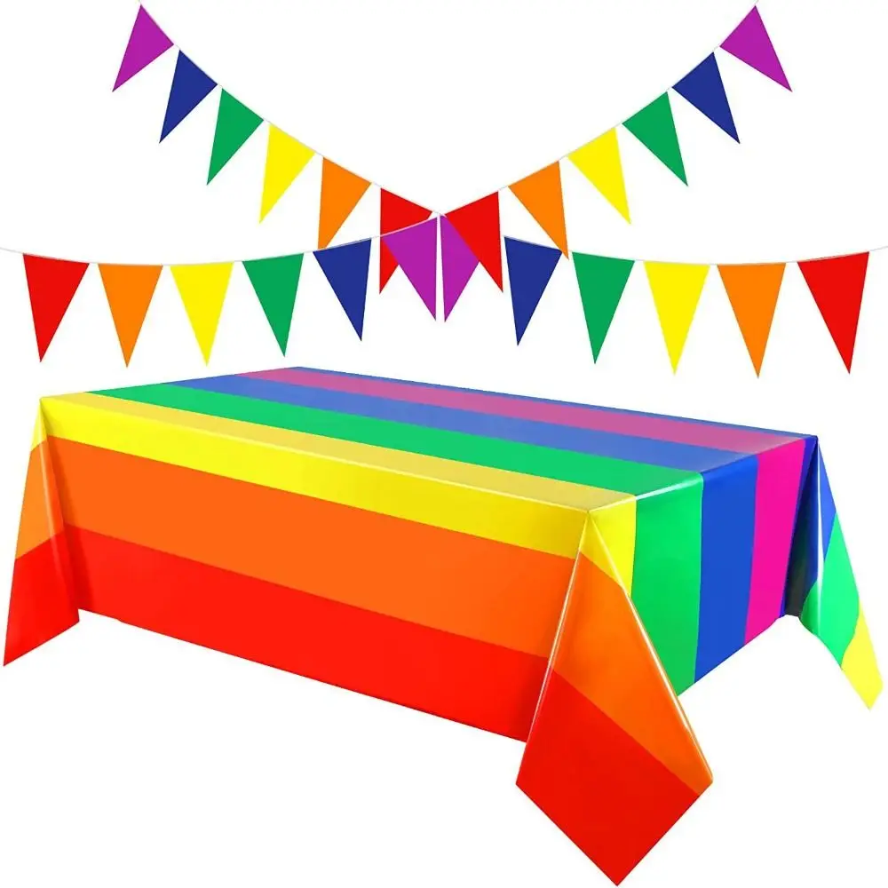 Servilletas de vajilla a rayas de arcoíris coloridas, suministros para fiesta del Día del Orgullo, platos de papel desechables, no se deforma fácilmente, creativos
