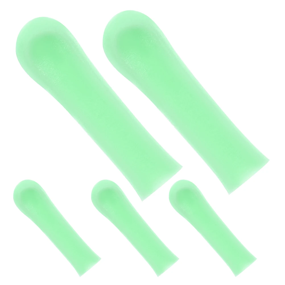 

5 шт., силиконовые насадки для удаления, сменные насадки для ложки для взрослых, инструмент для чистки, зеленый, совместимый с визуальными инструментами, восковая ложка