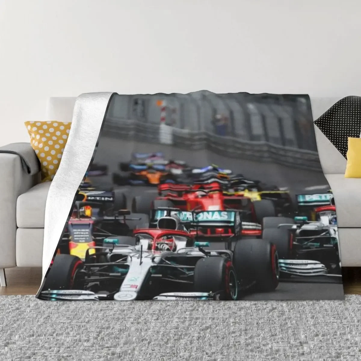 F1 Race Start Throw Blanket Soft Plush Plaid Luxury Throw Blanket Bed Fashionable Blanket