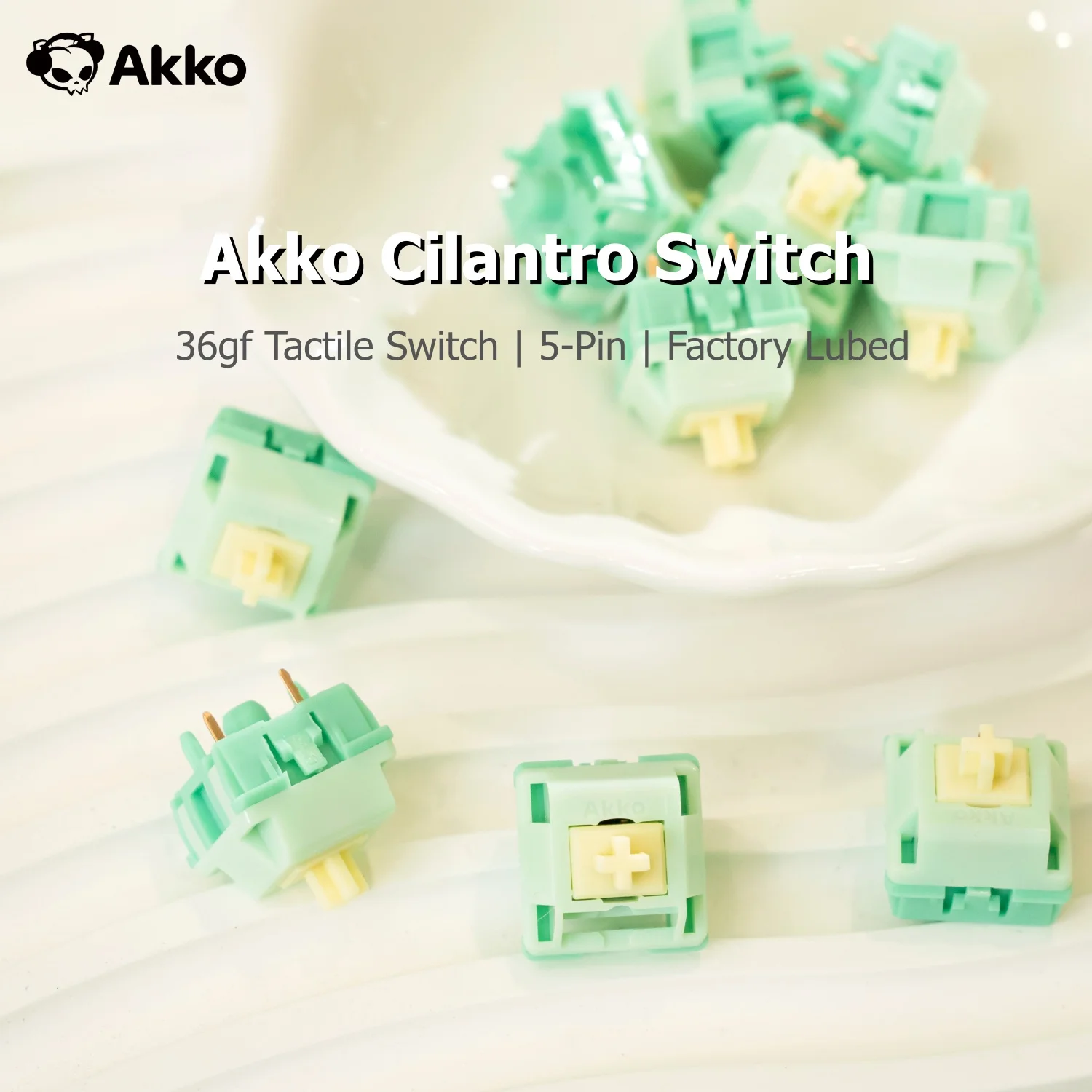 

Akko Switch Cilantro 5 Pins 36gf Deep Clack Tactile Switches Factory Lubed (45pcs)