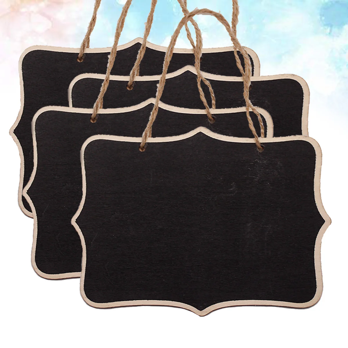 4 PCS Mini Chalkboard Signs Blackboard Hanging Chalkboards Tags Household Signage