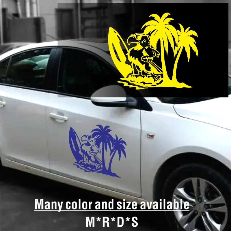 Car Sticker summersurf riding sandy beach Graphics Decoration car window Camper Truck Door Waist Line Hood Vinyl #188