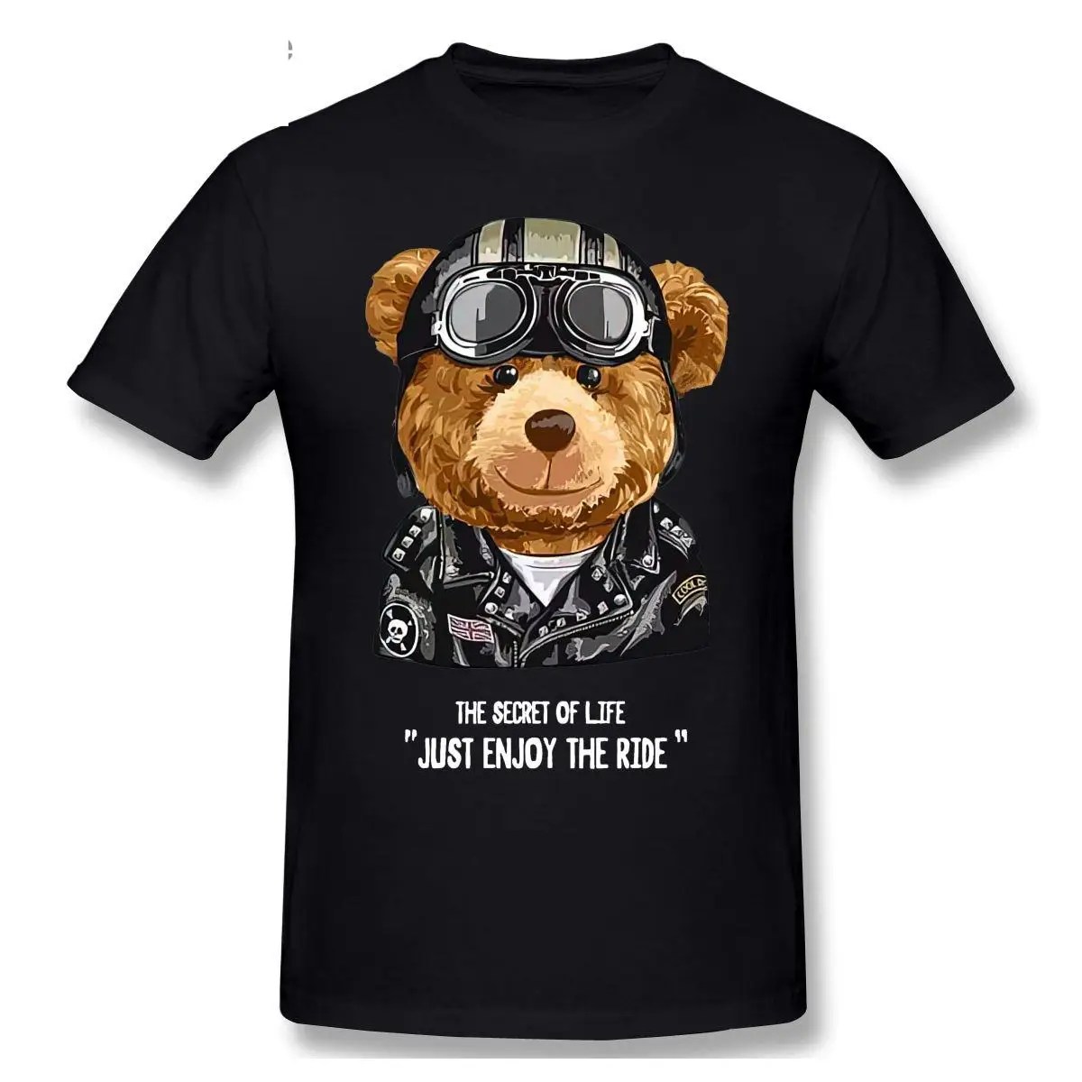 

THE SECRET OF LIFE JUST ENJOY THE RIDE Teddy Bear T shirt Harajuku T-shirt Graphics Tshirt Brands Tee TopF