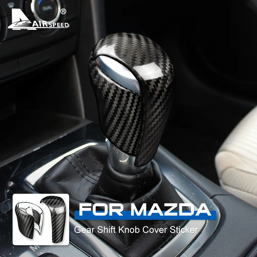 

Real Carbon Fiber Sticker Gear Shift Knob Cover for Mazda CX3 CX4 CX5 CX8 ATENZA AXELA 2014 2015 2016 2017 2019 Accessories