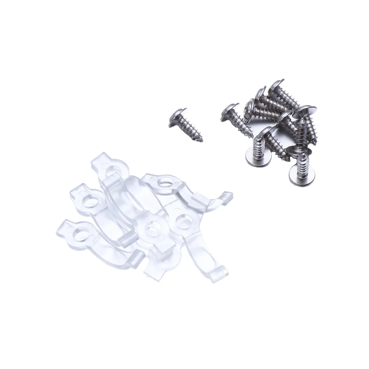 

100 Pcs Light Bar Clamp LED Strip Fixing Clips with Screws Mounting Brackets Transparent One-Side