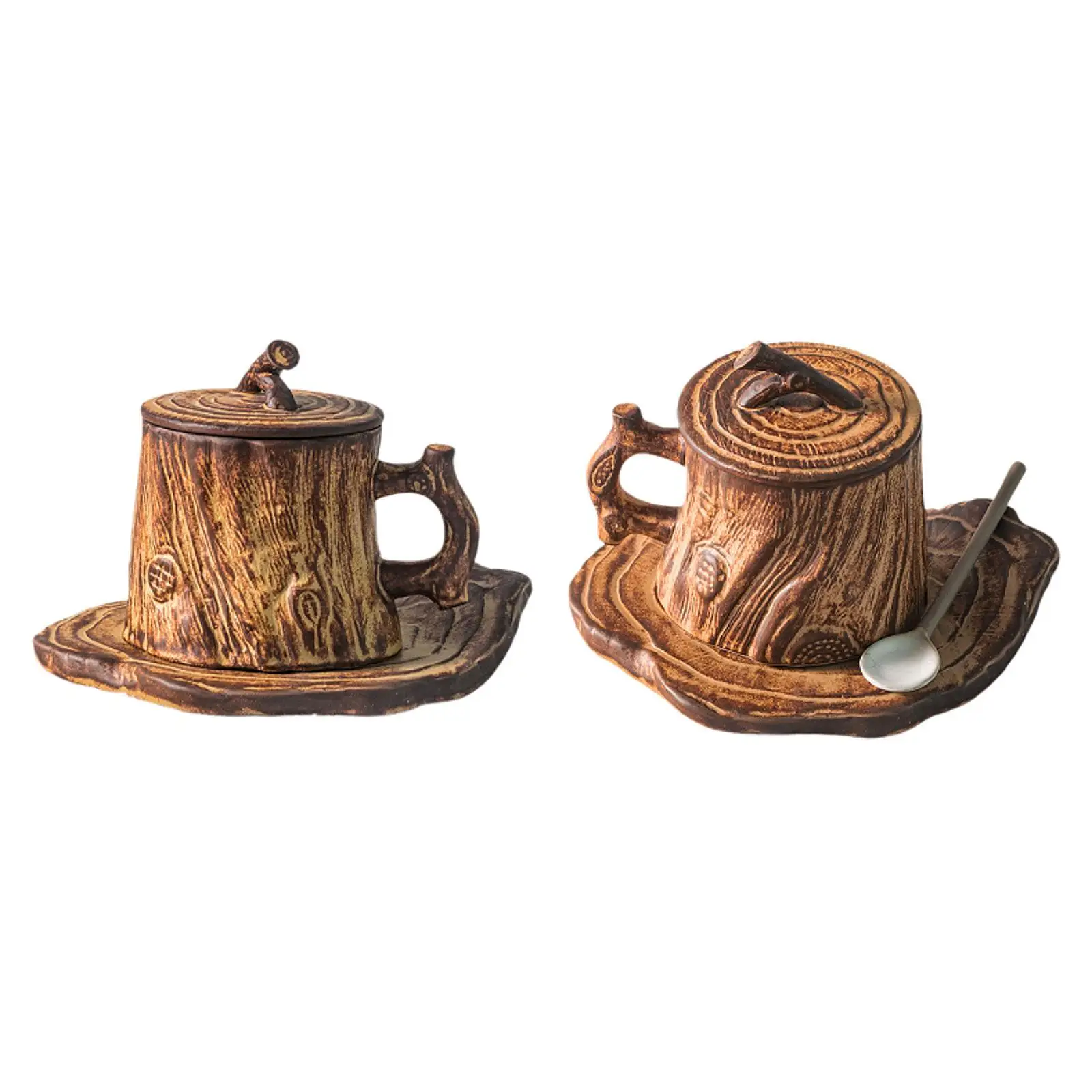 Coffee Mug Novelty Retro Cappuccino Cup Stump Design for Tea Coffee Juice