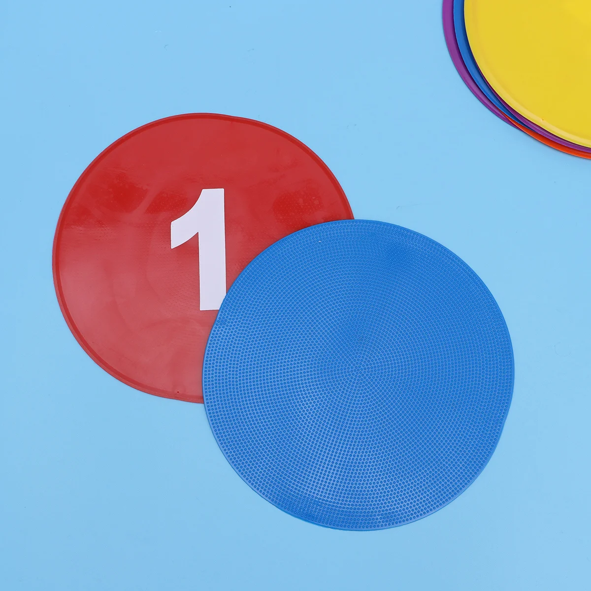 

11Pcs Floor Markers Numbered Spot Markers Poly Vinyl Rip Resistant Lightweight Flexible Discs 23Cm Diameter 5 Bright Colors