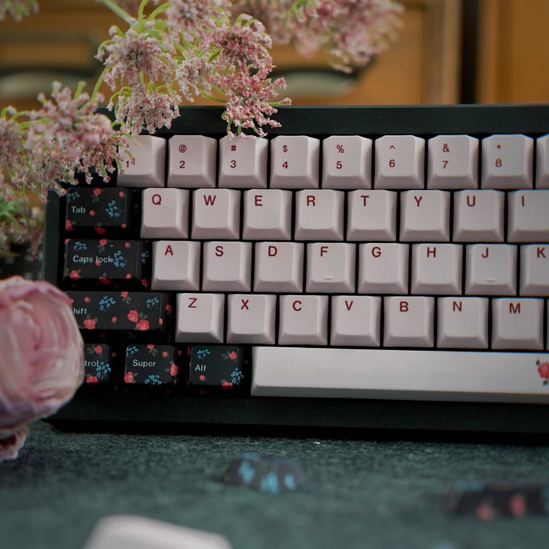 Imagem -06 - Rose História Chave Caps Definido para Teclado Mecânico Cereja Perfil Pbt Sublimação Dye 61 64 75 80 98 104 108 Keycaps