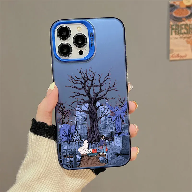 

Hot Carnival Halloween Little Ghost Laser Phone Case for iPhone 11 12 13 Mini Pro Max 17 Pro Max Air 14 15 16 Pro Max Plus Cover