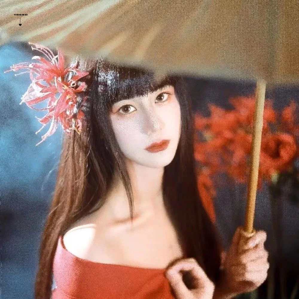 Vintage Fashion Photographers - 빈티지 인공 꽃 리코리스라디아타 헤어 스틱