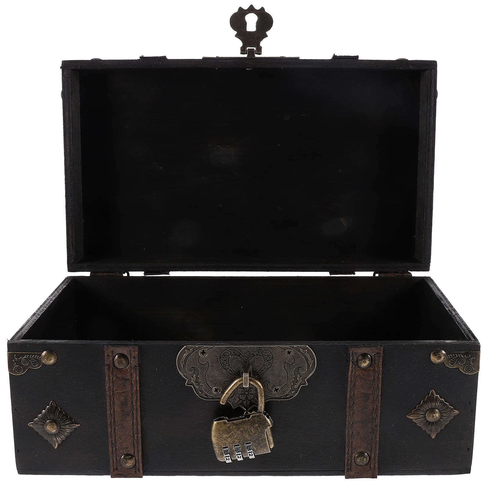 

Retro Wooden Storage Box with Lock 3 Digit Password Jewelry Organizer Gray Color Keepsake Box Home Decor Storage Solution