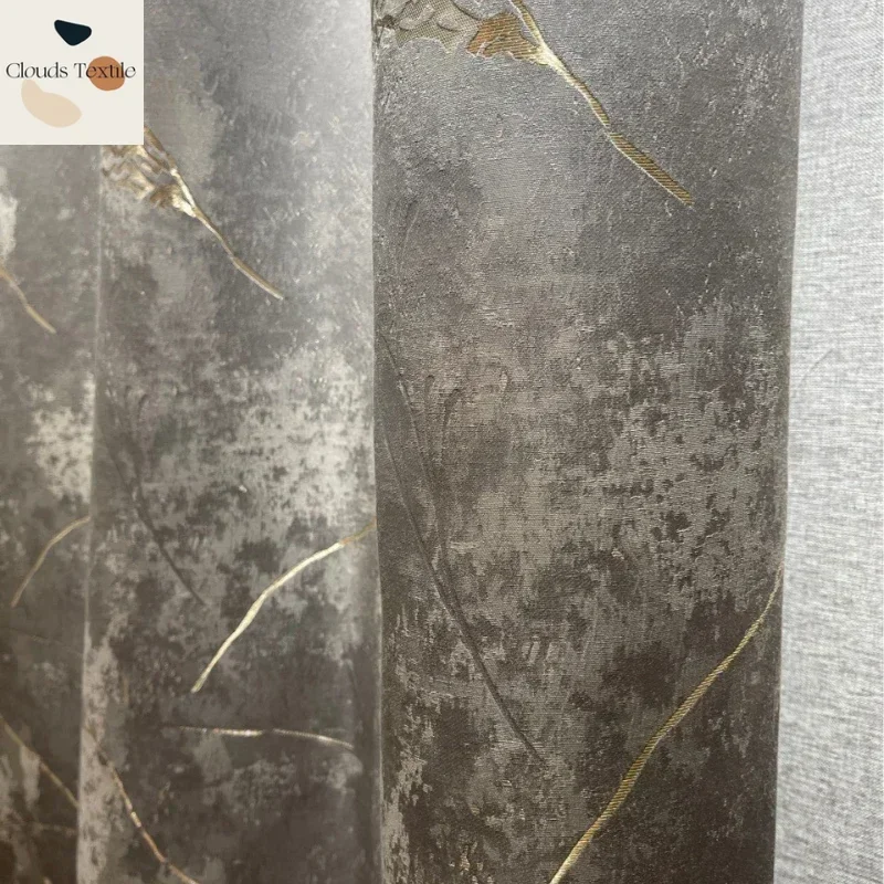 

Modern Curtains for Living Room Bedroom Dining Luxury High Precision Gold Thread Jacquard Shading Size Window Drape Customize