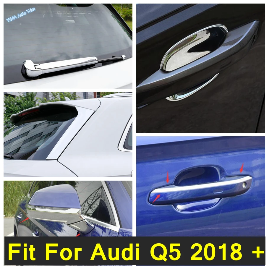 

Accessories Car Door Handle Bowl / Rear Window Wiper / Spoiler Wing / Rearview Mirror Strip Cover Trim For Audi Q5 2018 - 2023