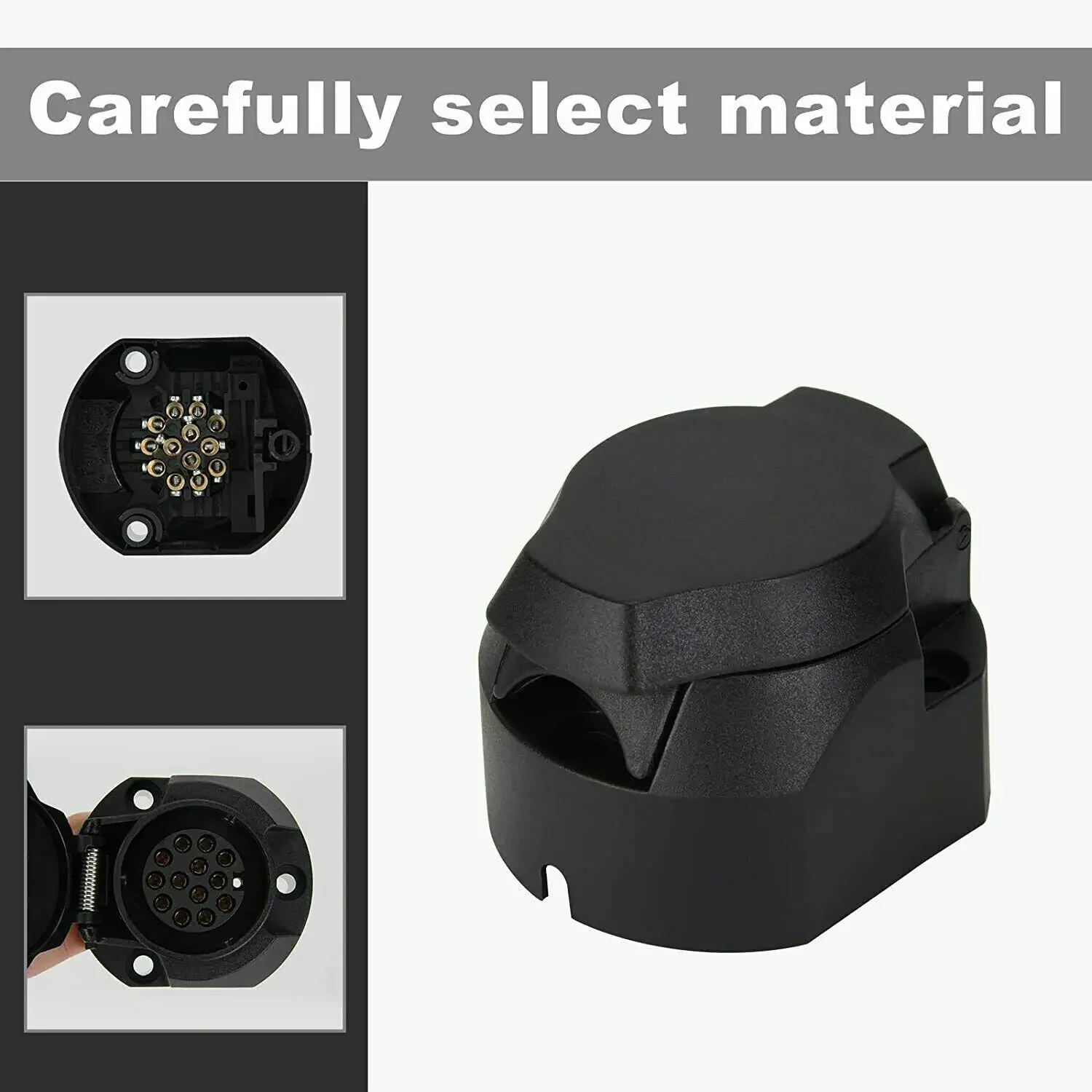 

1pc Durable 12V 13 Pin Euro Trailer Socket 13-Pole Tow Bar Towing Socket Caravans Wiring Electrical Connector Truck Accessories