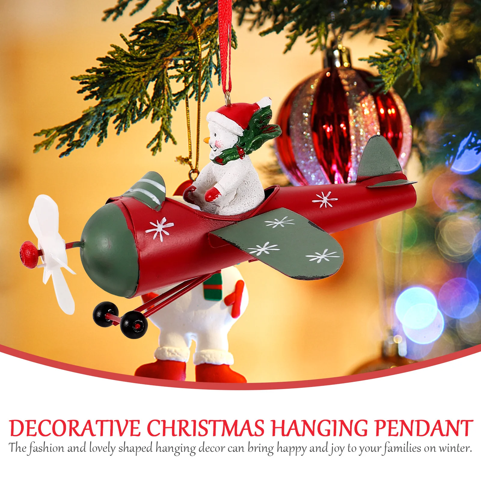 

Christmas Ornaments Aviation Holiday Pendant Decoration Decorative Snowman Hanging Decorations Tree Airplane