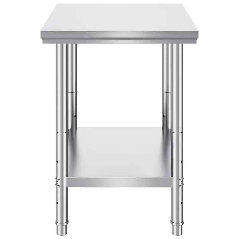 

Stainless steel work table 760 x 600 x 70 mm for food preparation, sewing, washing, crafting, garage use, etc.