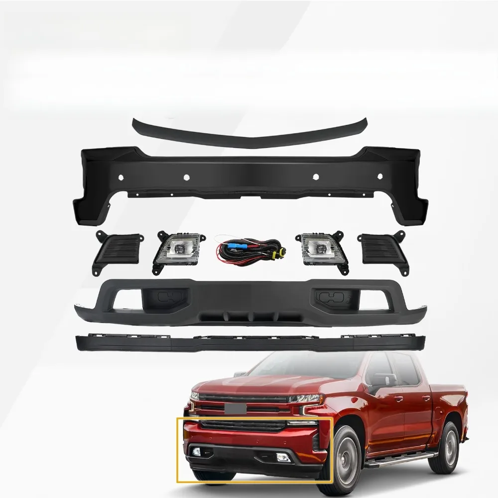 

Комплект накладок на передний бампер для Chevrolet Silverado 1500 2019-2021 гг. с противотуманными фарами