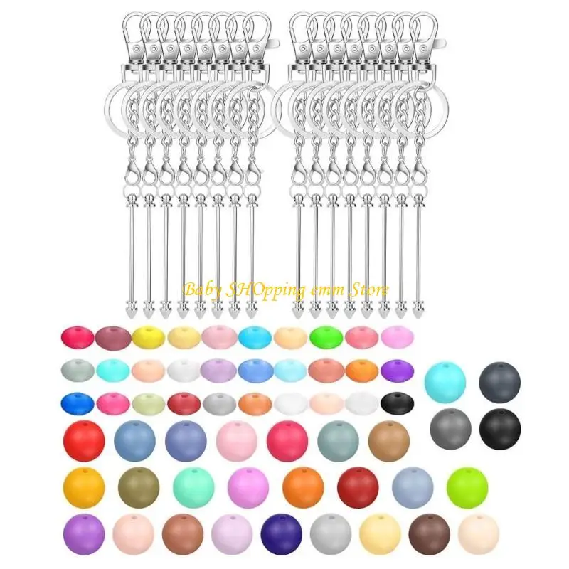 23gd Buntes Schlüsselbund -Perlenakzent für Auto- und Heimtaste für Jungenmädchen Accessoires Anhänger Halter für Boutique