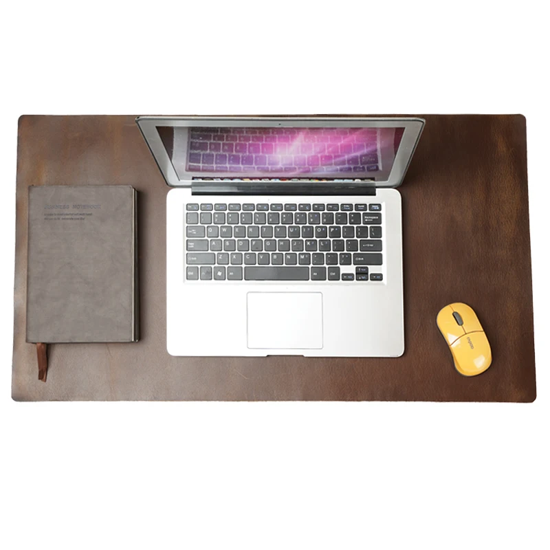 

Real Crazy Horse Cowhide Leather Large Gaming Mouse Pad and Office Desk Mat Genuine Heated Table Mats for Home