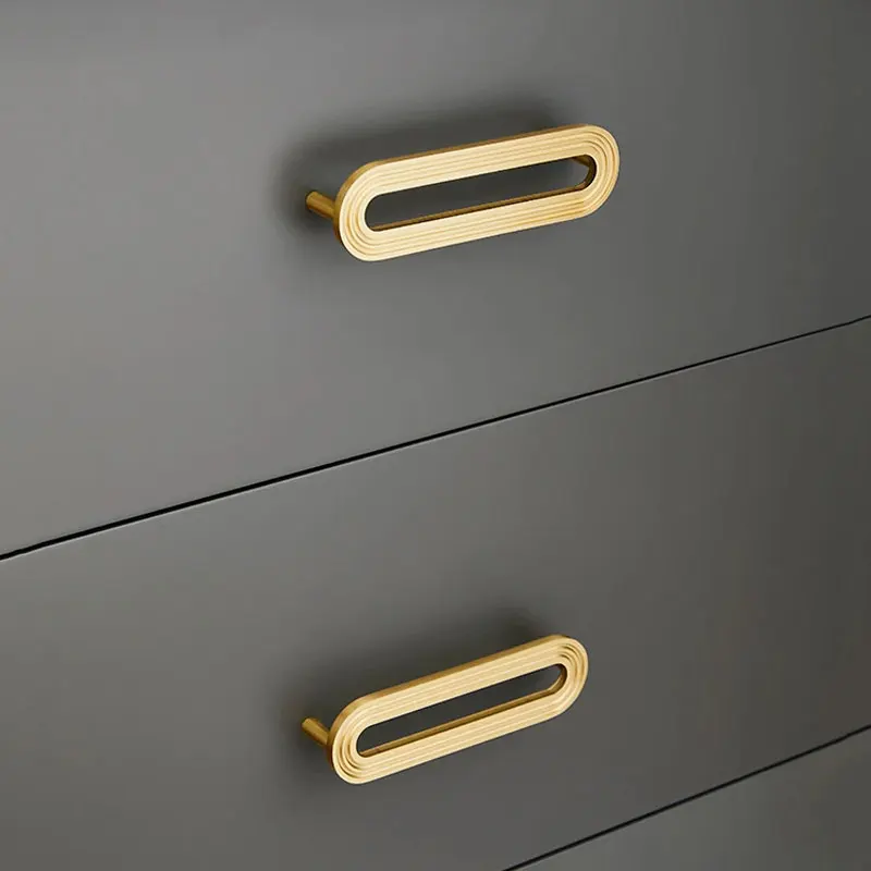 Solid Brass U Shaped Wardrobe Pulls Chrome Cabinet Handles Light Luxury Kitchen Accessories Drawer Knobs Furniture Hardware