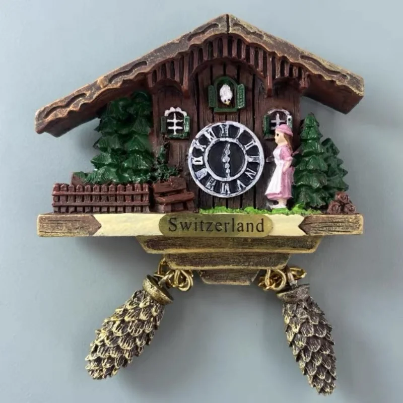 Swiss Cuckoo Clock Refrigerator Magnet Travel Souvenir Magnet 3D Magnet Handmade Magnet