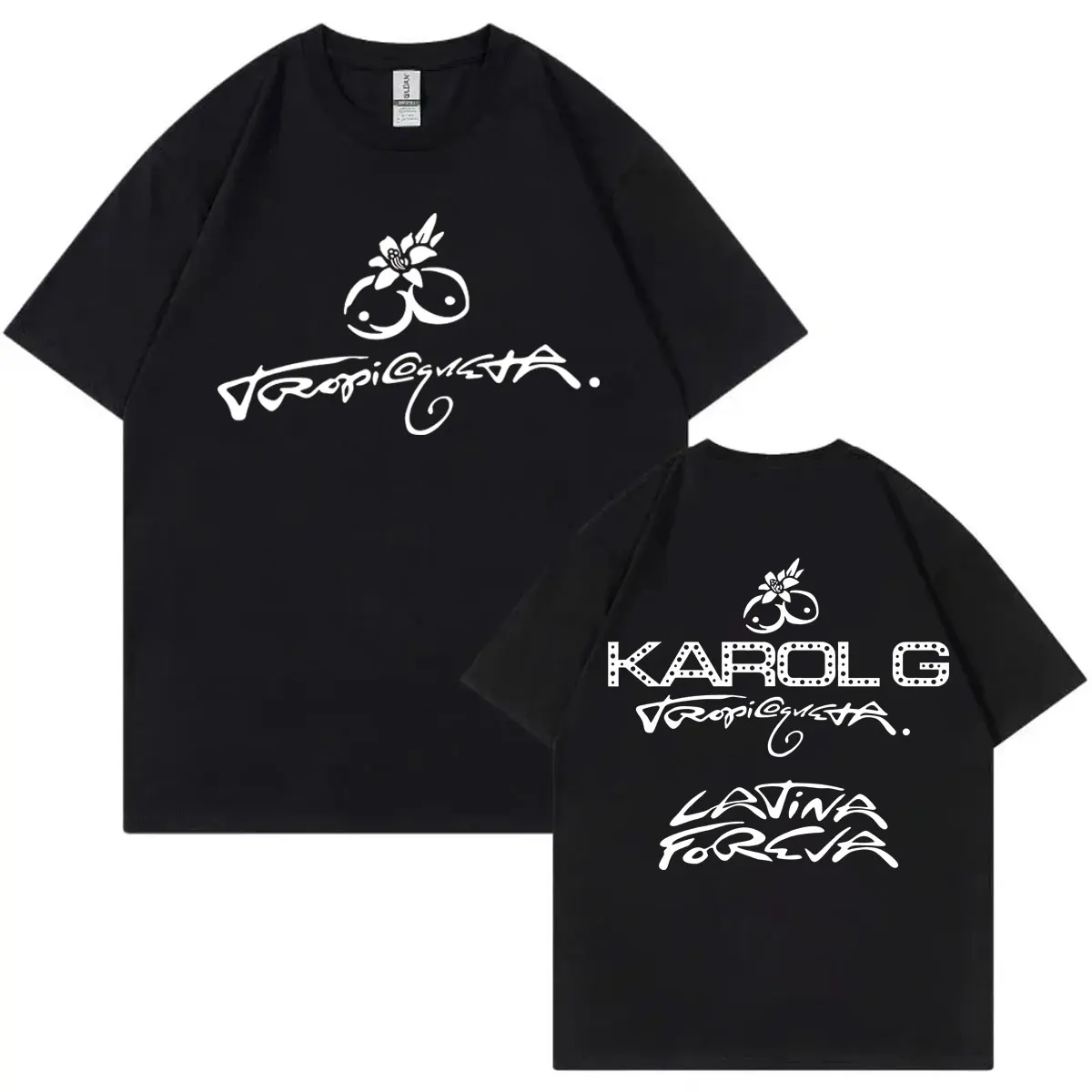 

Singer Karol G 2025 New Album Tropicoqueta Print T Shirt Fashion Hip Hop Short Sleeve T-shirt Men Women Casual Cotton T-shirts
