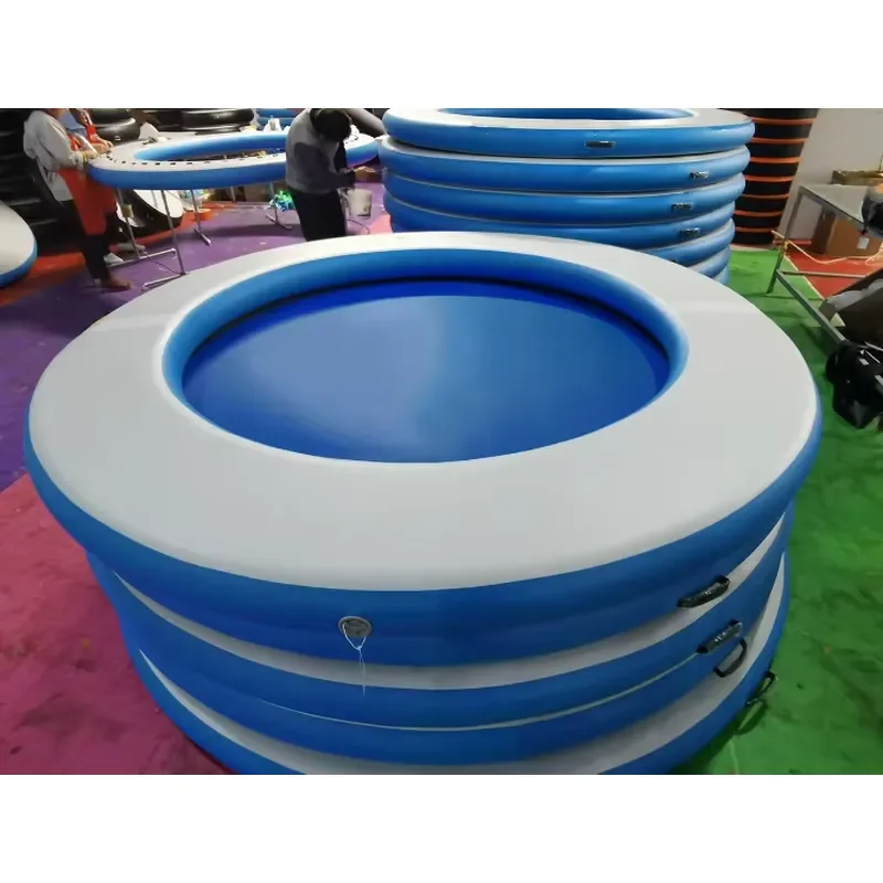 Inflatable Floating Ring Air Cushion Swimming Pool Sunbathing Mat Water Bed Hammock PVC Protective Net River Float Lake Raft