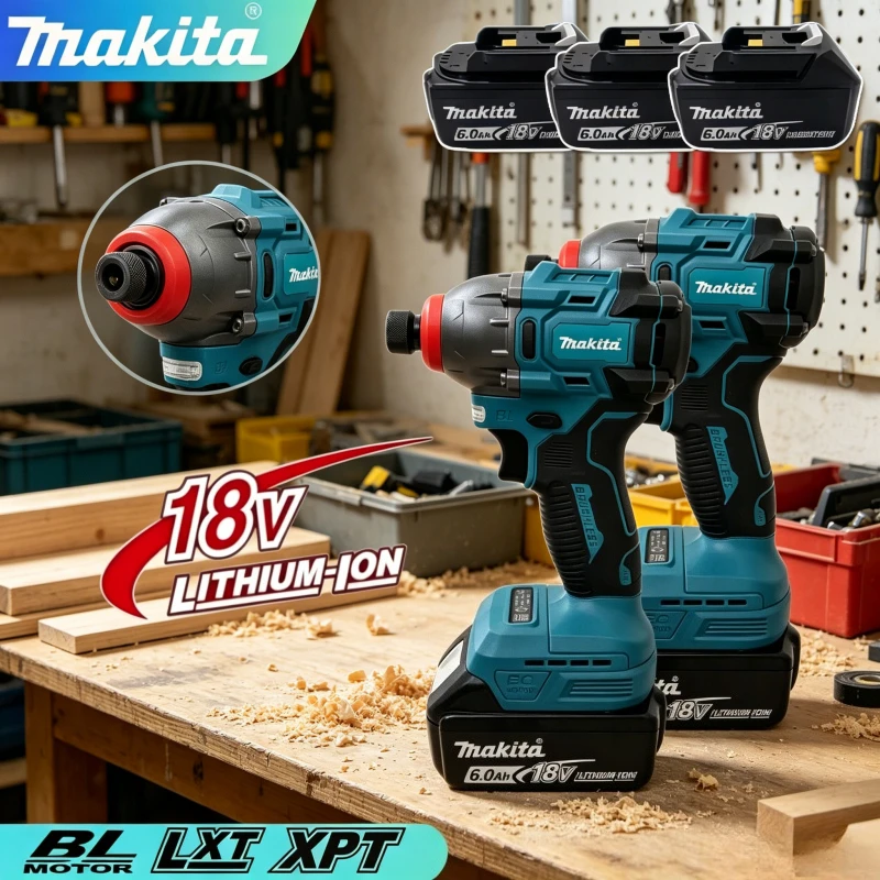 

Makita Power Tool Makita Cordless Brushless Motor Impact Driver Electric Screwdriver For 18V Battery For Home DIY Woodworking