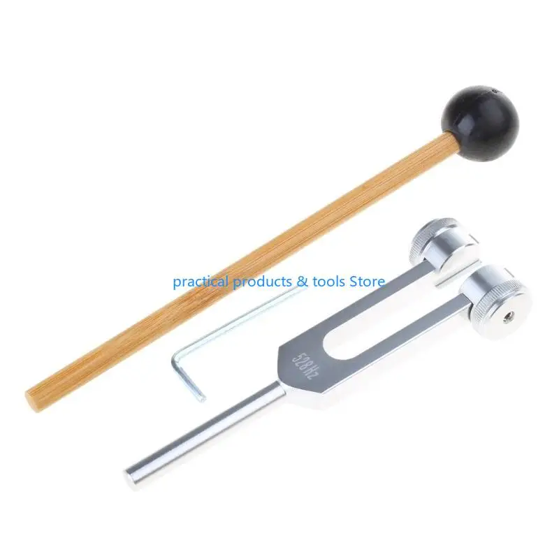 77JB 1 Set Hz Tuning Fork with Silicone Hammer Aluminum Alloy for DNA Healing Keep Body Mind & Spirit Musical Instrument