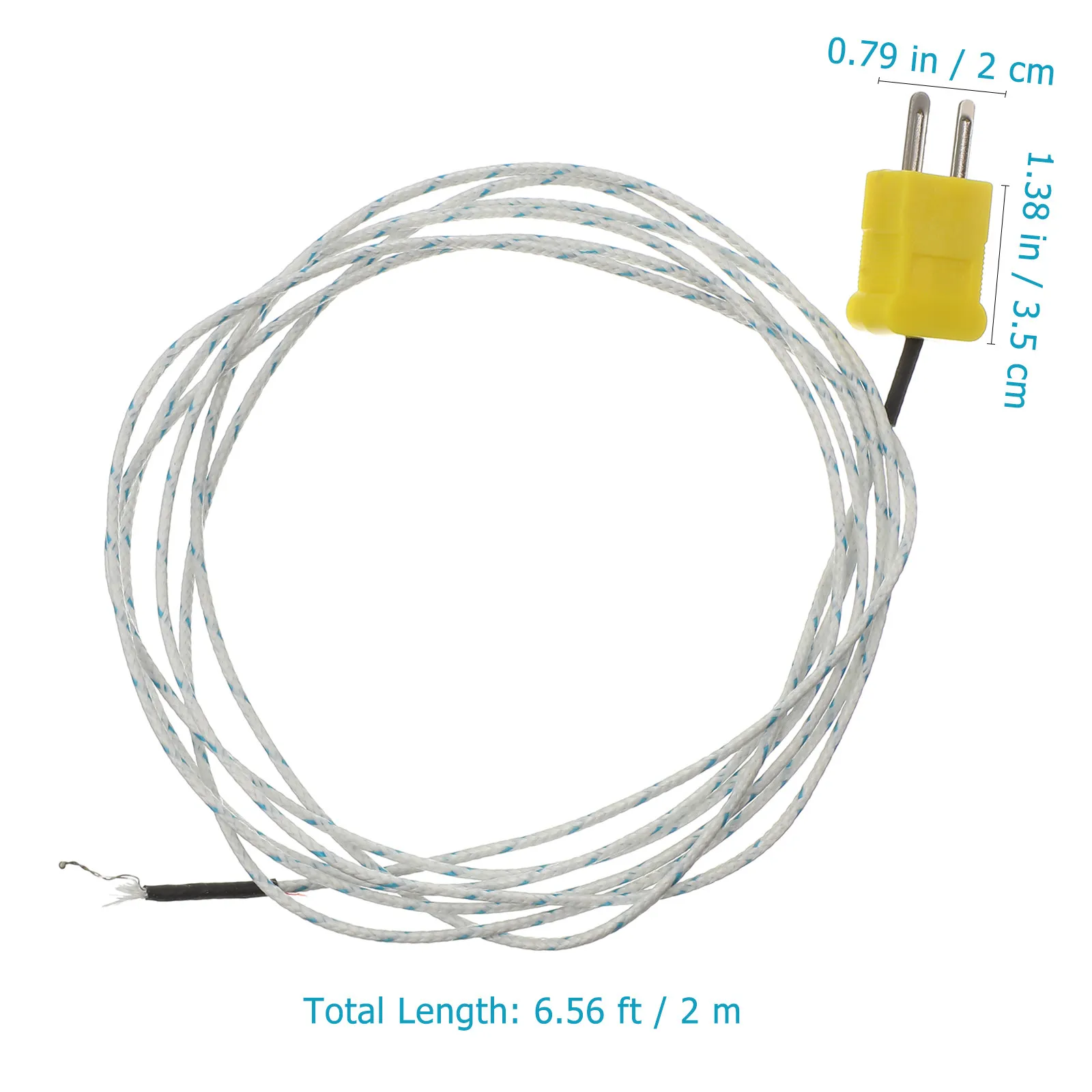 5Pcs K Type Thermocouple Probe Temperature Probe Sensor High Performance Stable Characteristics Easy Install Air Gas